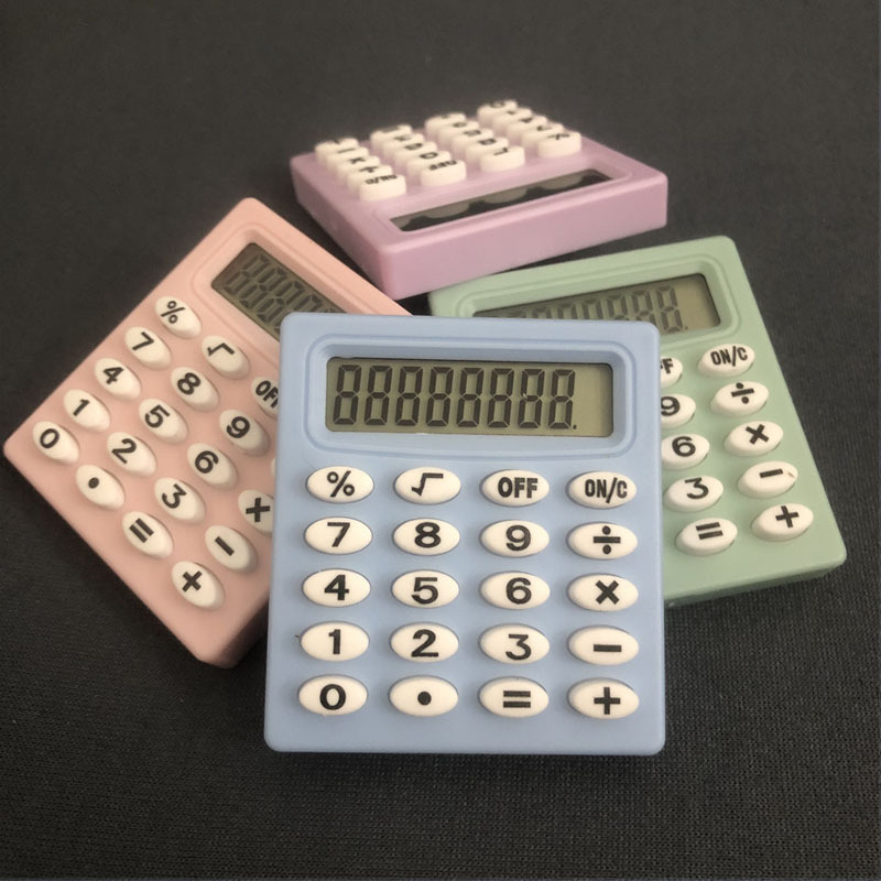 Small Square Mini Calculator Student Stationery Arithmetic Calculator Pocket 8-Bit Calculator