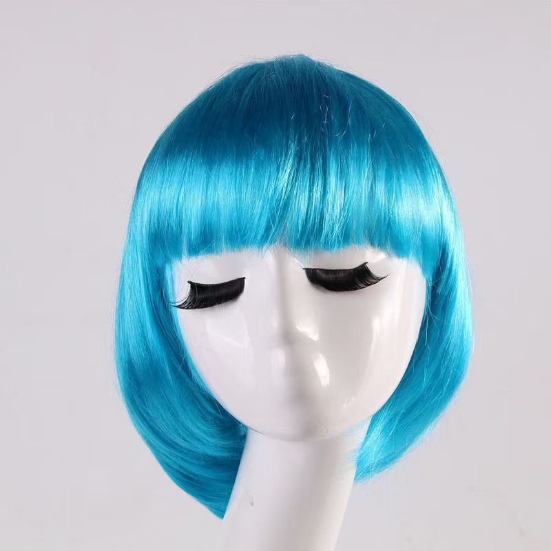 Bobo Head Short Hair Color Wig Student Head Wig Party Wig