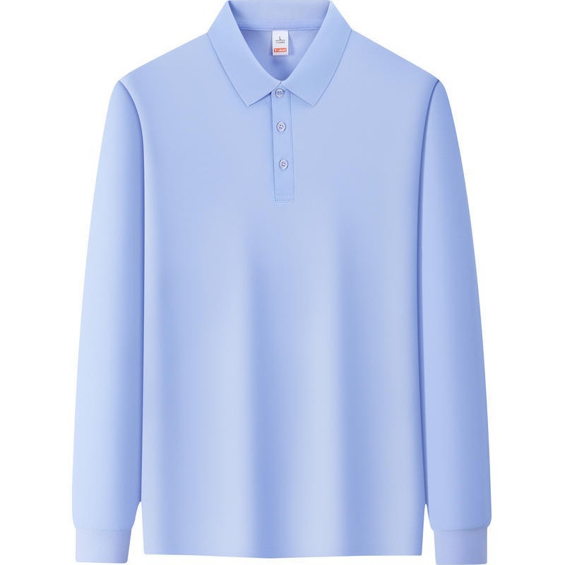 Combed Cotton Long-Sleeved Polo Shirt Custom Logo Lapel Work Clothes Group Class Uniform Printing Cultural Advertising Shirt Embroider