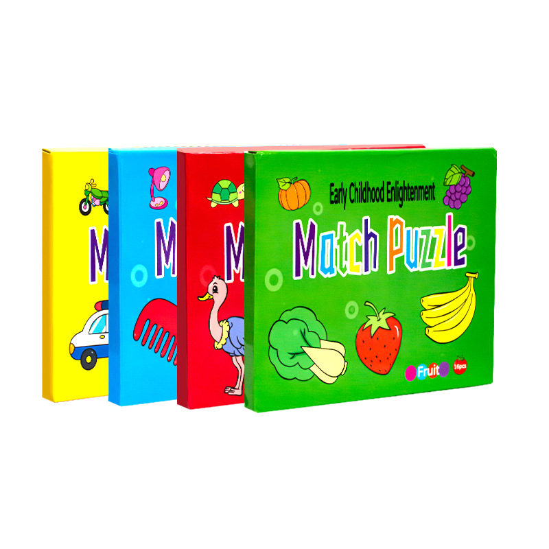 Cross-Border Educational Matching Puzzle Cards Chinese and English Version 1-3 Years Old 4-Year-Old Kidsren's Intellectual Early Education Boys and Girls Kidsren's Toys