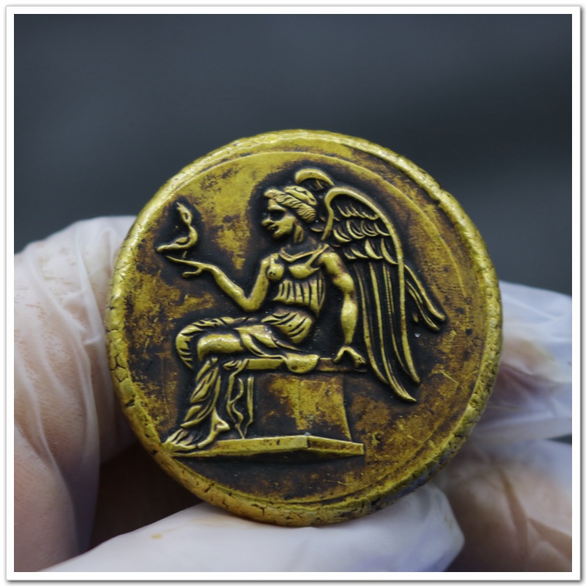 Ancient Roman Thickened Commemorative Coin Brass Gold-Plated Material Antique Crafts Solid Gold Coin