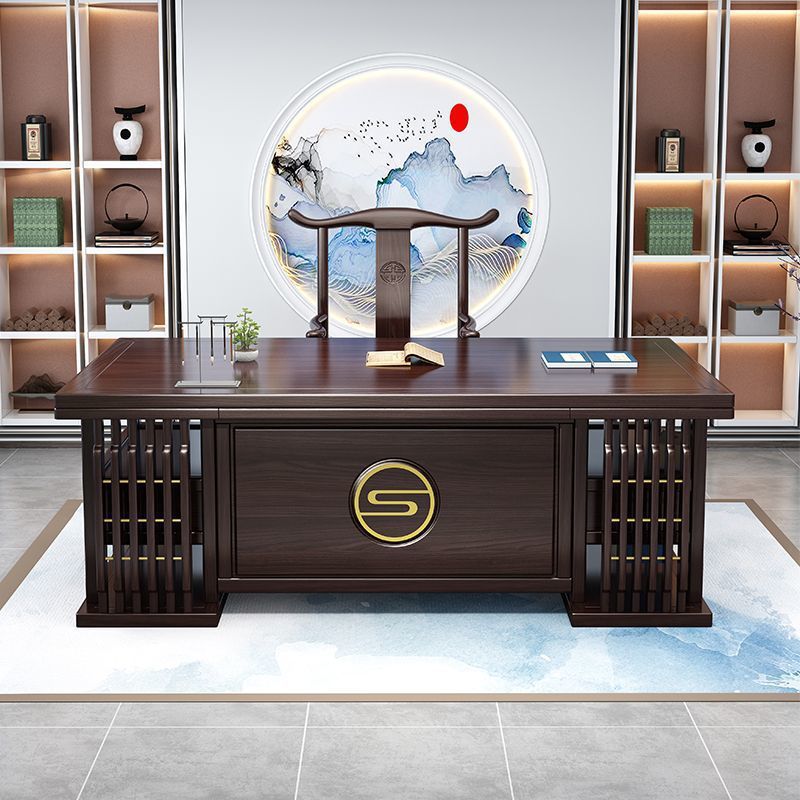 Новый китайский стиль, стол и стул из массива дерева, стол для начальника, офисный стол, стол для письма, учебный стол, каллиграфия, чайный стол