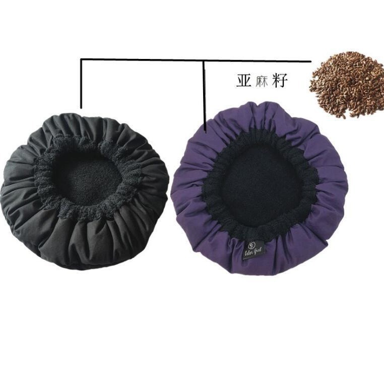 Flax seed heating oil cap microwave oven hot steaming deep repair care cap cross-border non-charged heating cap