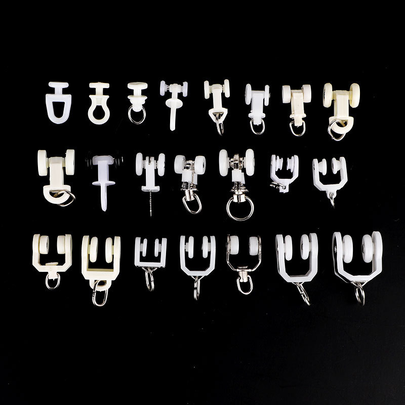 Curtain Track Pulley Roller Old-fashioned Straight Rail Curved Rail Rail Hook Accessories Accessories Ring Buckle Slide Rail Walking Wheel Universal