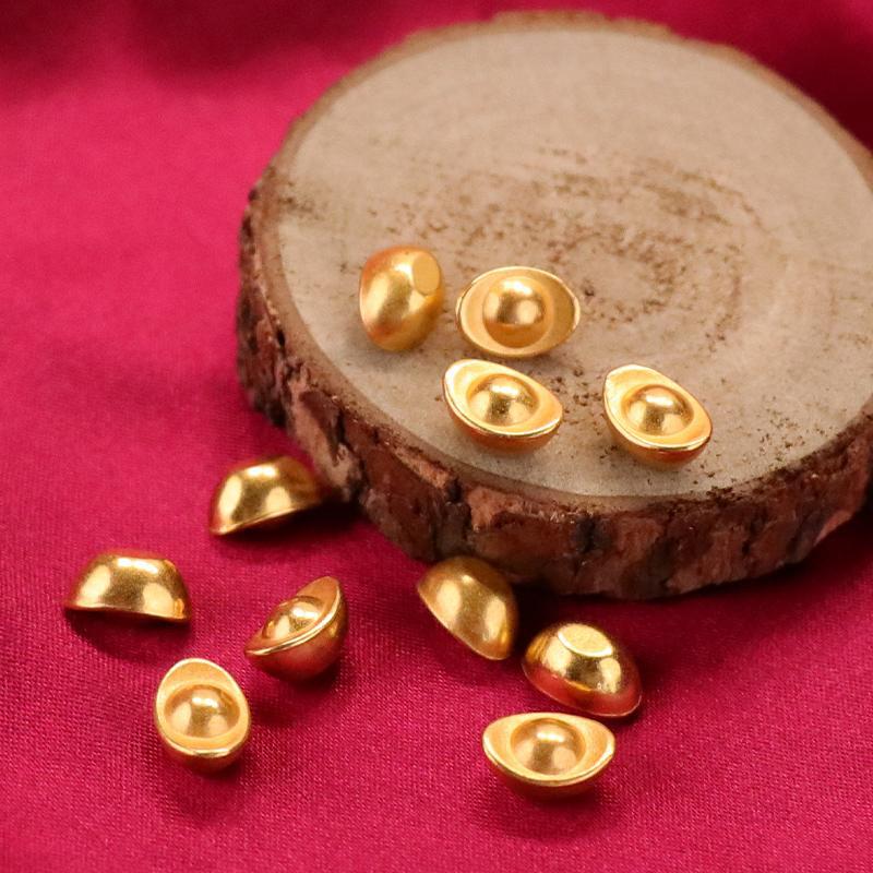 Solid Metal Small Round Treasure Ornament, Small Melon Seed Ornament, Gift, Rice Jar, Treasure Bowl, Decorative Item, Handicraft, Metal Sand Gold Ingot