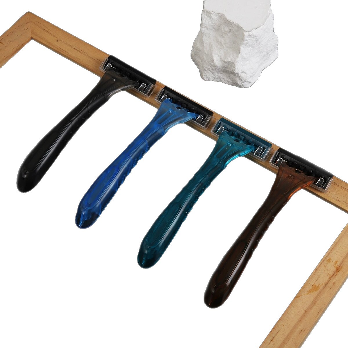 Hotel Supplies Disposable Razor Razor Wholesale Hotel Room Stainless Steel Razor Translucent Handle