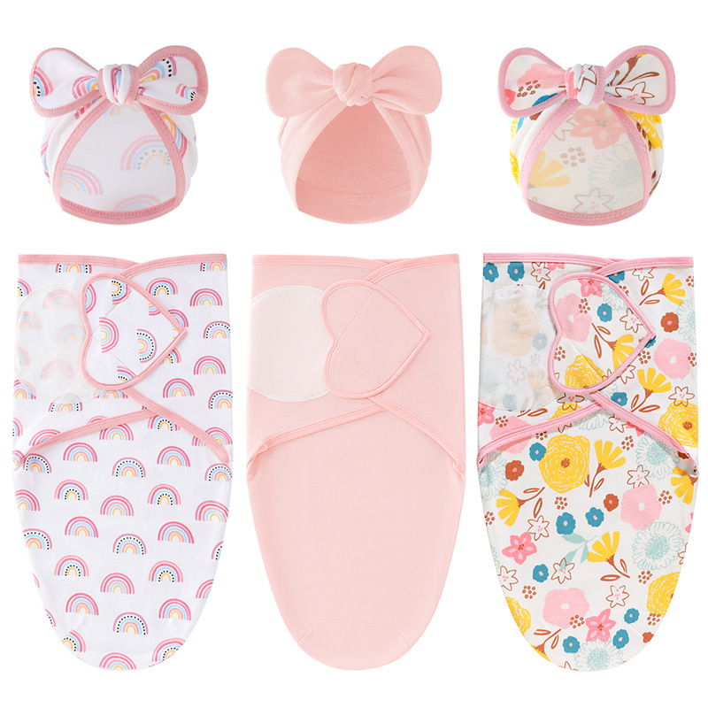 Foreign Trade Europe and the United States Cross-border E-commerce Newborn Baby Baby Baby Baby Baby Baby Spring Silkworm Sleeping Bag Bow Indian Hat