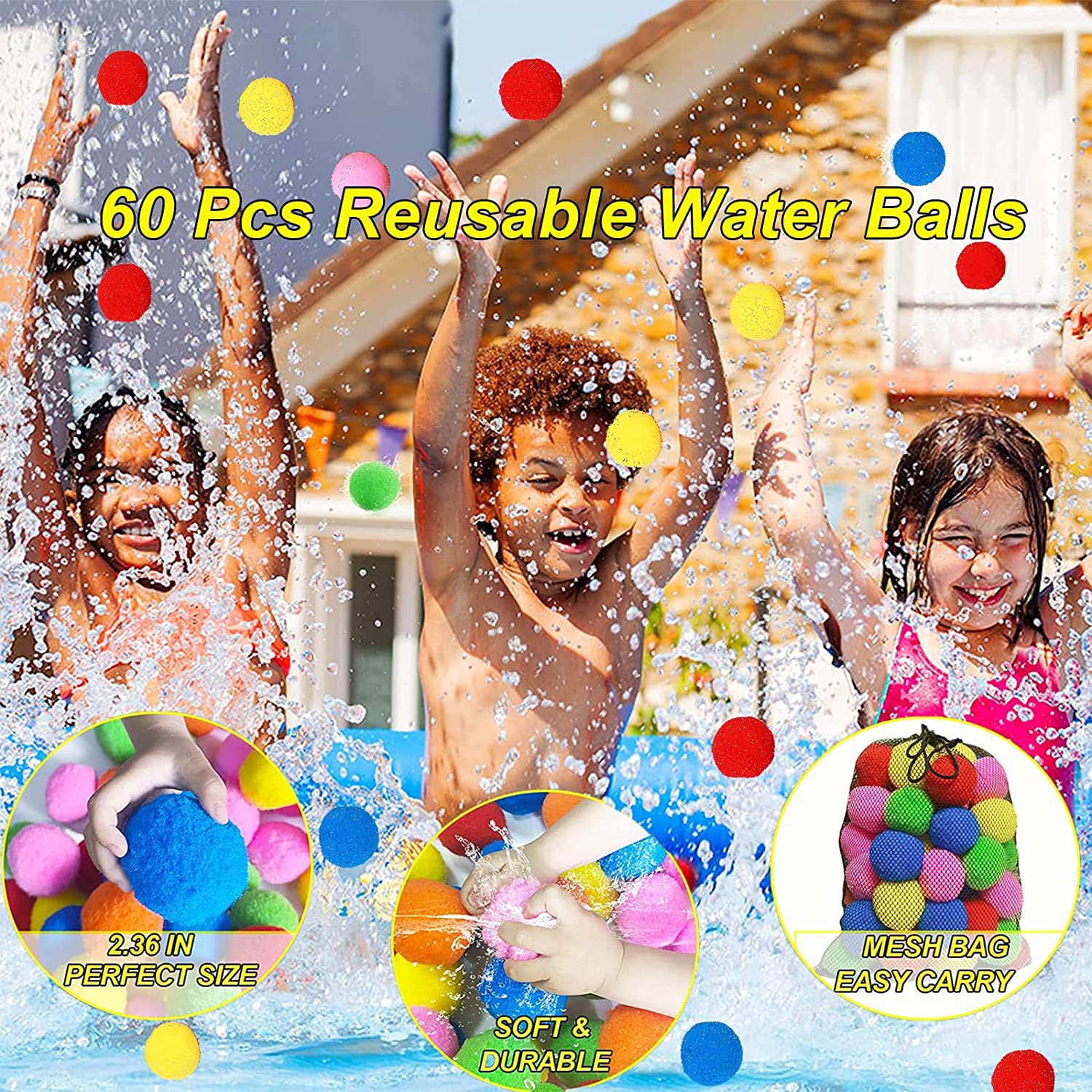 Cross-border outdoor water polo children's swimming pool Beach Entertainment Party water balloon water fight water cotton ball toy 5cm