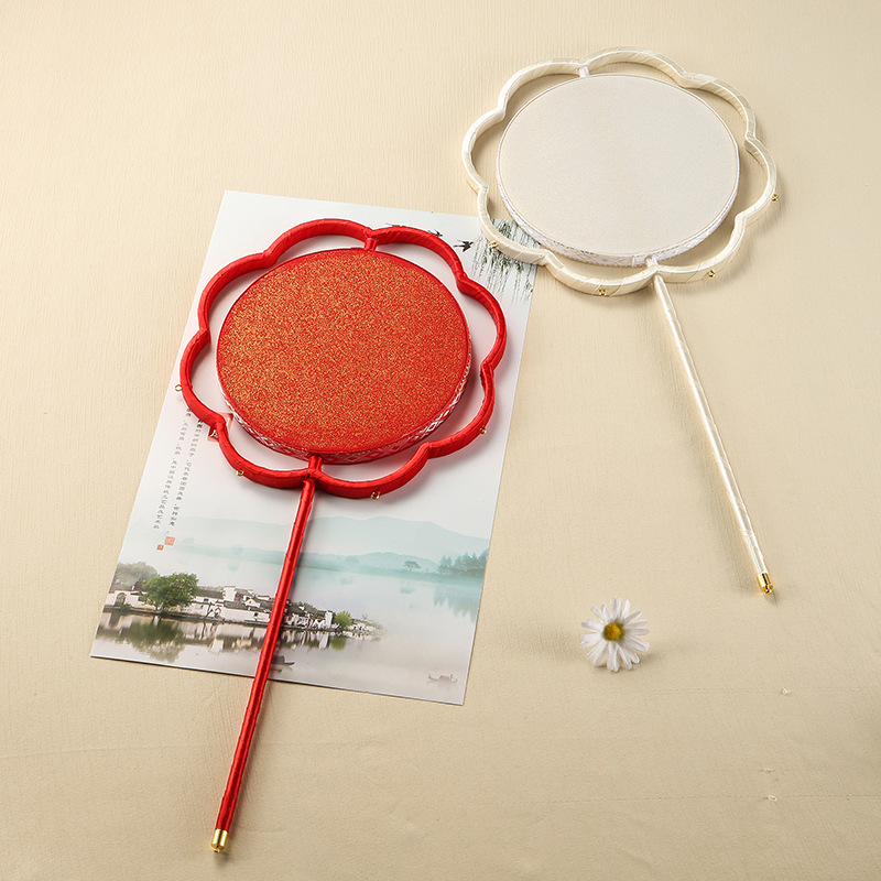 Chinoiserie Round Fan Holding Flower Show Wedding Fan He Fan Bride Wedding Handmade Wedding Fan DIY Material Package Chinoiserie