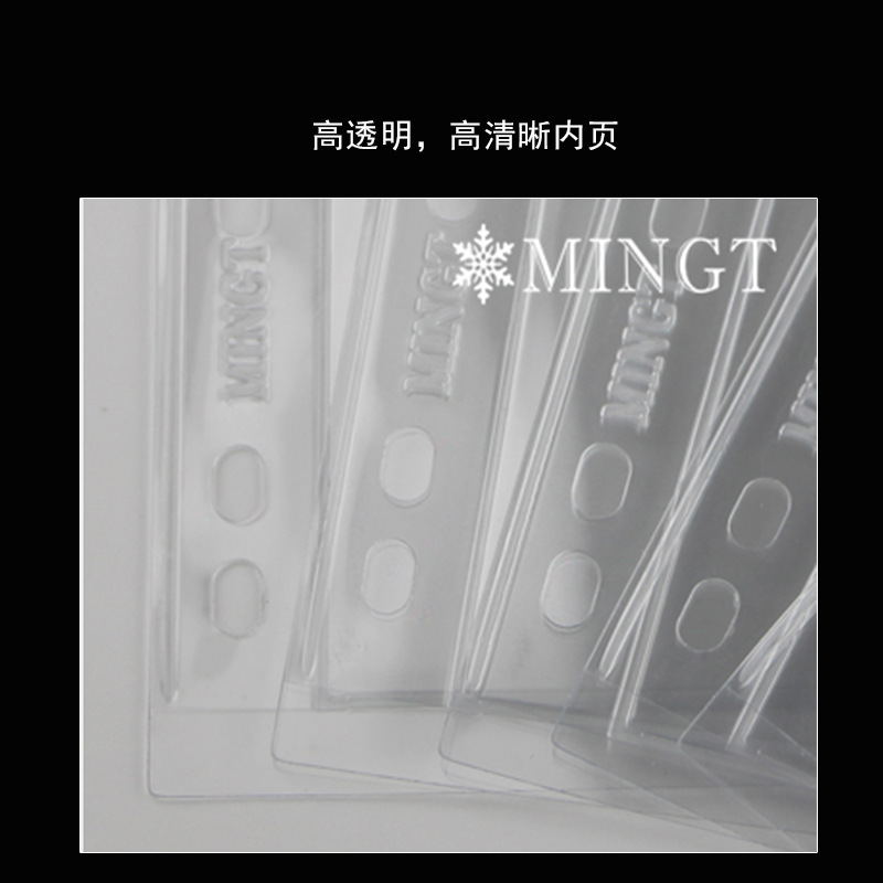 Mingtai Transparent 3-Line Single-sided Inner Page Paper Currency Book Stamp Book Stamp Book Wide Loose-leaf Collection Book Coin Inner Page
