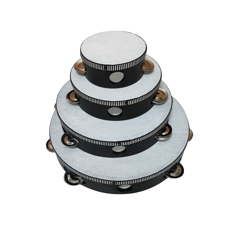 Orff percussion instrument single row tambourine 4-10 inch hand drum kindergarten children's performance instrument hand drum