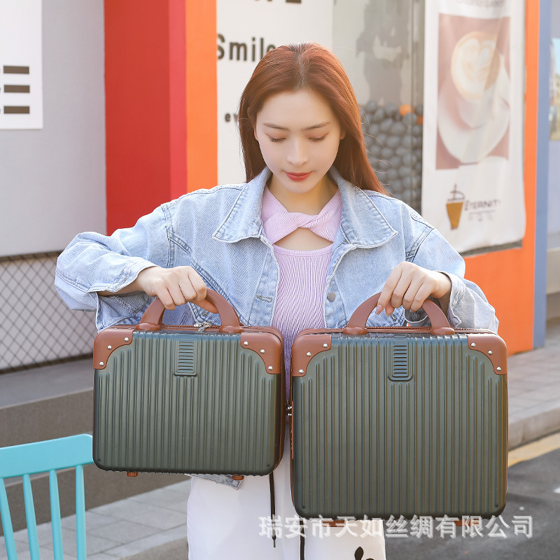 Customized 2025 New Cosmetic Bag 14inch Suitcase Korean Cosmetic Case Gift Storage Bag Carry-On Suitcase Portable