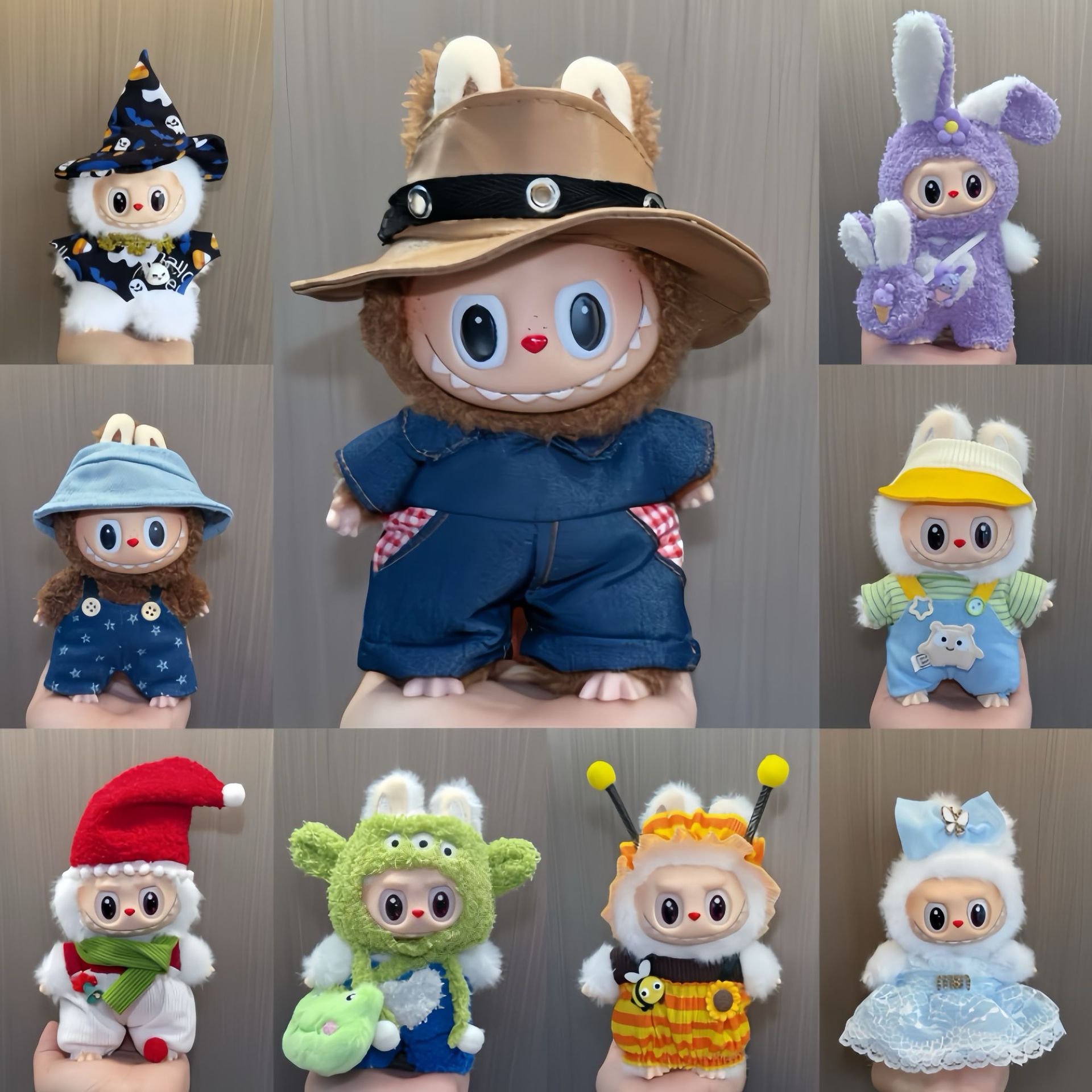 Suitable for Labubu Doll Clothes, Labubu Plush Clothes, Sitting Party, First, Second and Third Generation Replacement Christmas and Halloween Suits