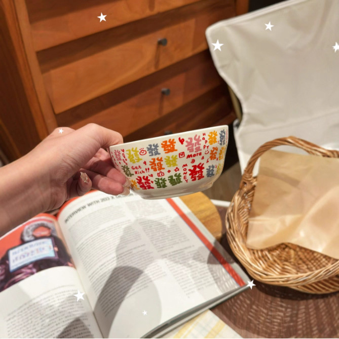 2025 Smooth Sailing New Style Ins Simple Series Household Rice Bowl Large Handheld Cup Breakfast Cup Instant Noodle Bowl