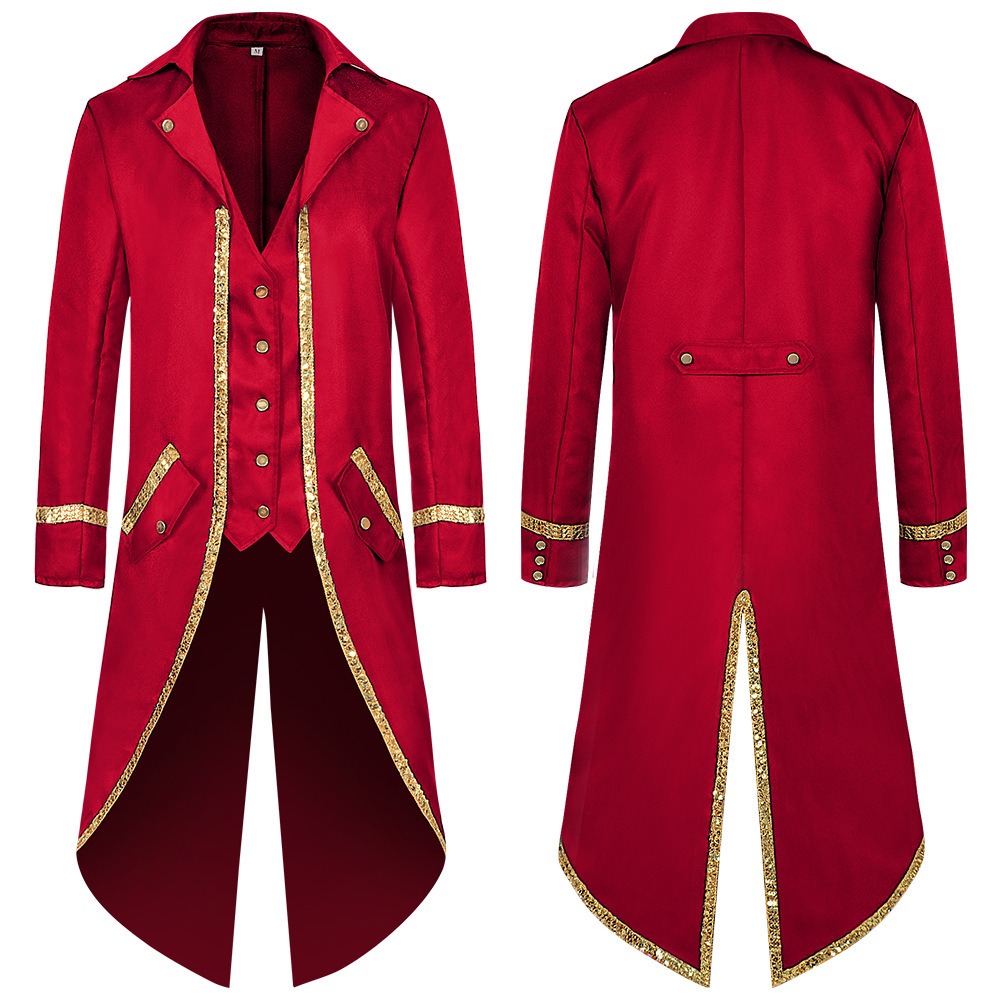 Cross-Border New Original Production European and American Style New Halloween Tailcoat Medieval Retro Steampunk Stage Costume for Men