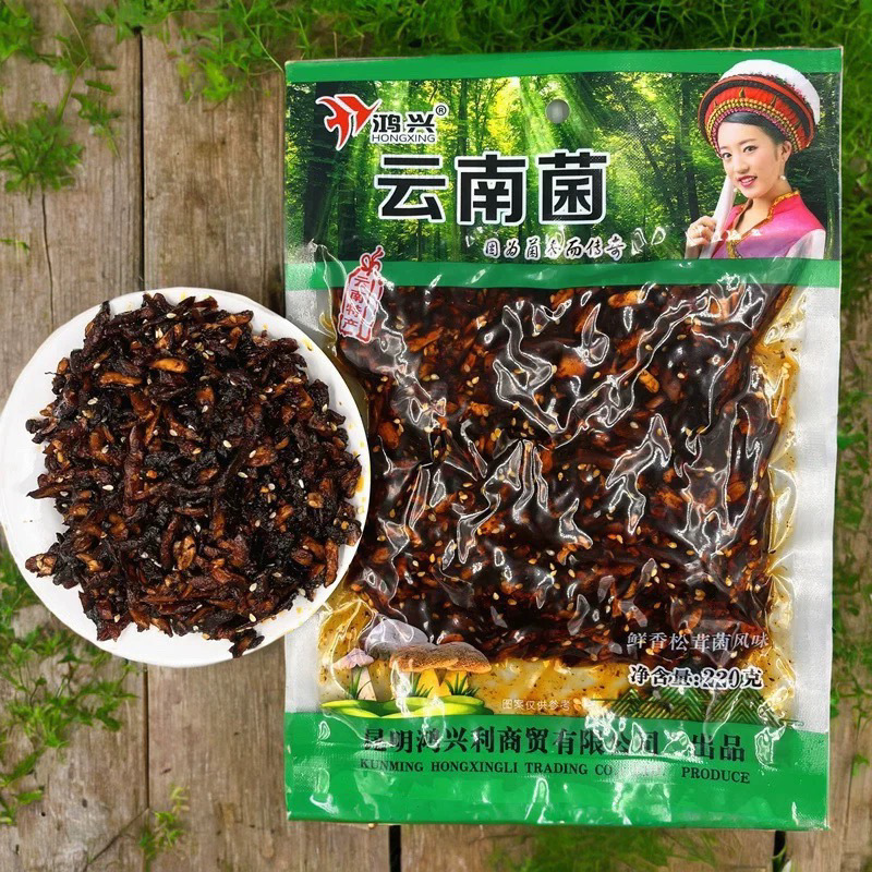 Hongxing Yunnan Specialty Fungus Spicy Chicken fir Fungus Fresh Flavor Tricholoma Trichos Spicy Boletus Instant Golden Needle Mushroom Lotus Root Slices