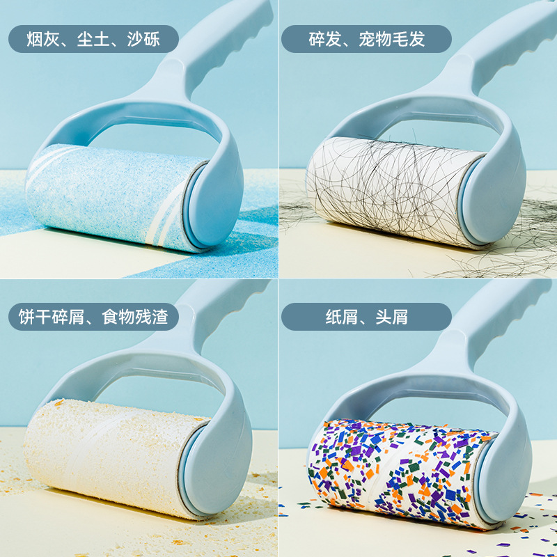 Hair Adhesive Roller Household Hair Removal Brush Pet Hair Removal Roll Clothes Sofa Floor Hair Adhesive Roller Paper Wholesale