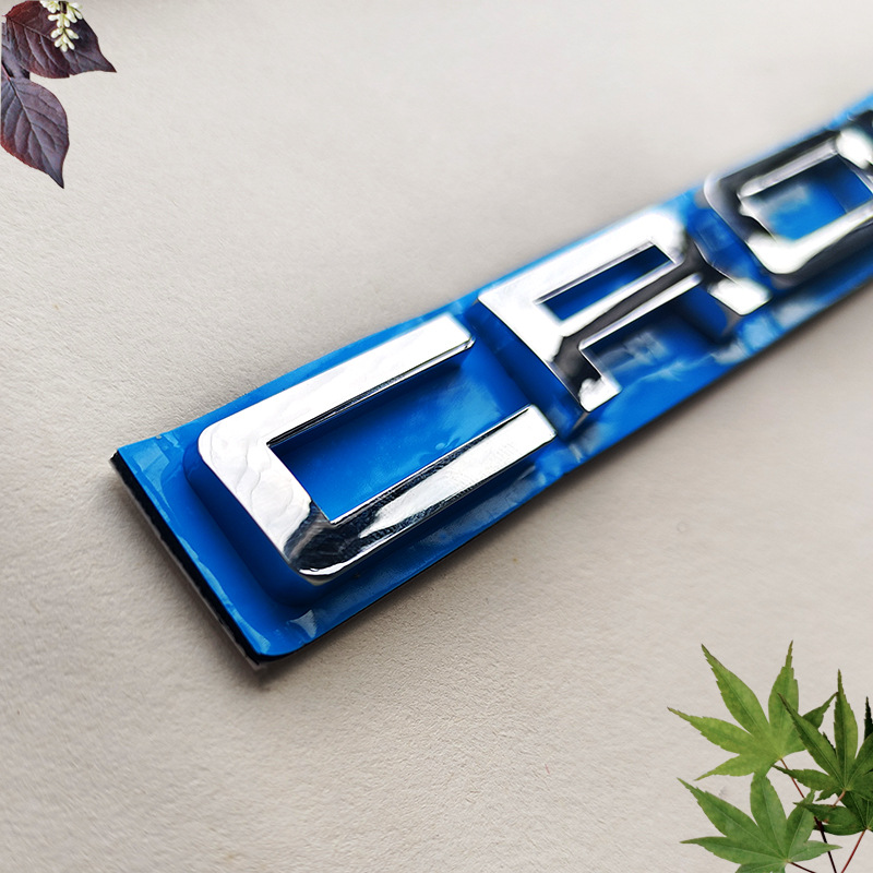 Bright Silver Letter Car Logo 3D Stereo Car Sticker Split Chrome-Plated Rear Sticker Car Modified Body Sticker Electroplated Car Logo