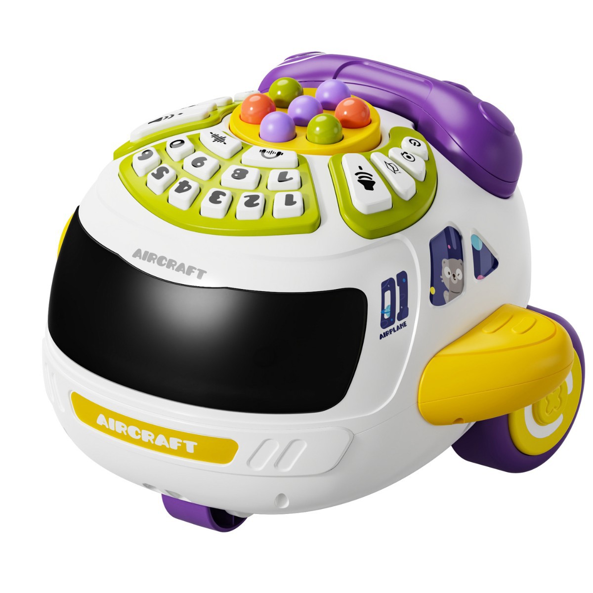 Infant Multifunctional Educational Phone Toy Airplane Early Education Story Machine Baby Light Music Children's Toy