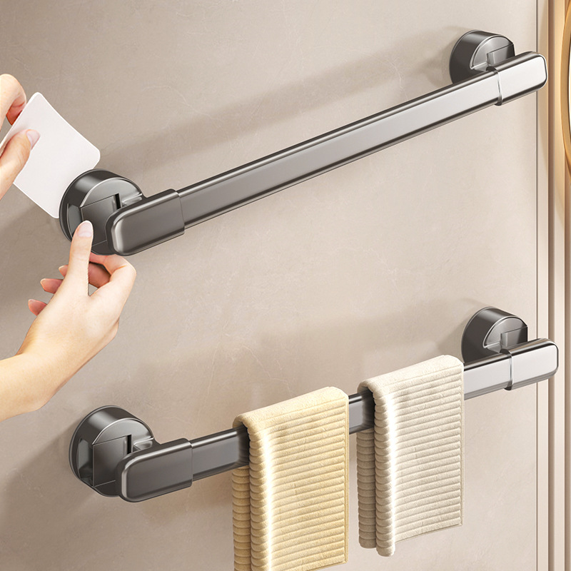 Customized Bathroom Toilet Suction Cup Punch-Free Slipper Rack Wall-Mounted Single-Rod Towel Hanging Storage Patented Model