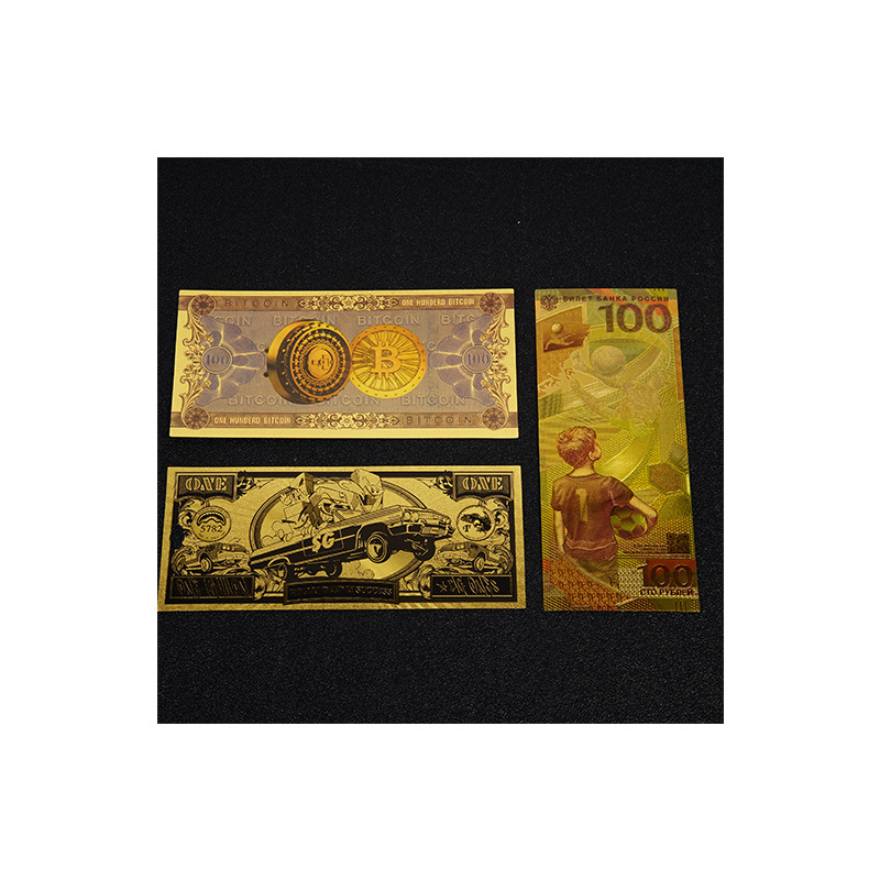 Bitcoin Plastic Gold Foil One Piece Series Japanese Yen Commemorative Coin Gold Foil Banknote Currency Creative Plastic Coin Customization