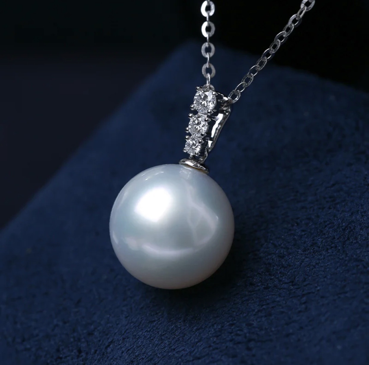 Аксессуары из платины Pt900 Простые вертикальные кулоны с цирконом, изображение с бусинами 12-13мм