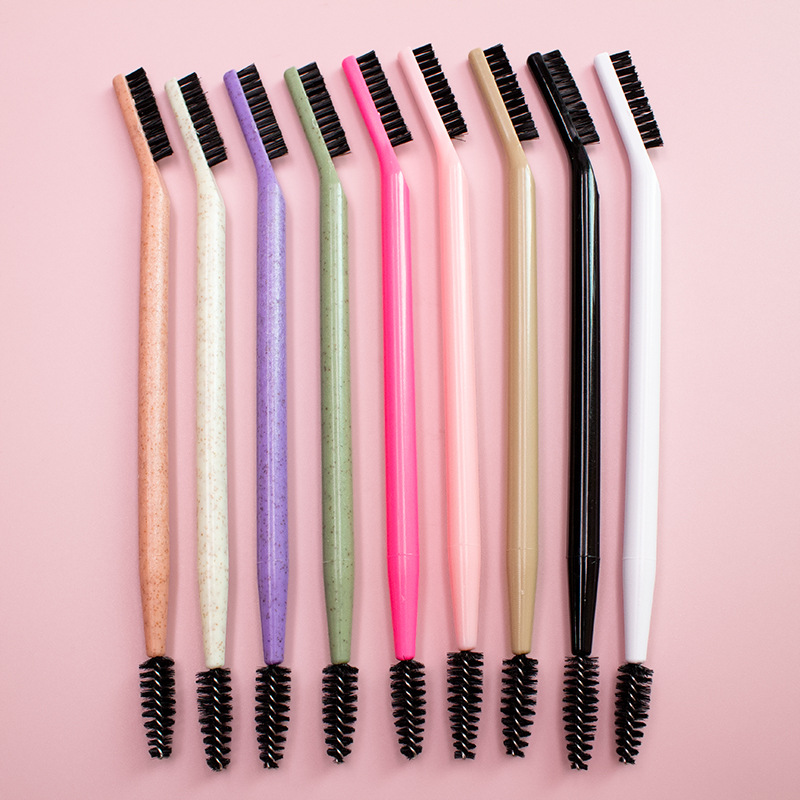 Водонепроницаемый удобный гаджет для новичков, многоцветная двусторонняя портативная кисть с ультратонкой щетиной, гибкая кисть для бровей, гребень с плоской головкой