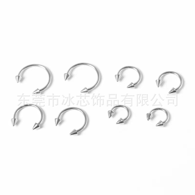 Stainless steel nose ring C- shaped horseshoe ring horseshoe rod nose nail human body piercing tattoo jewelry Europe and America Amazon cross-border