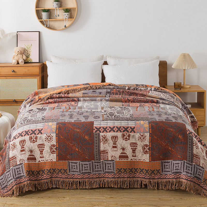 Tassel Cotton Gauze Towel Quilt Summer Cool Quilt Summer Single Double Air-conditioning Quilt Children's Cotton Summer Quilt Nap Blanket