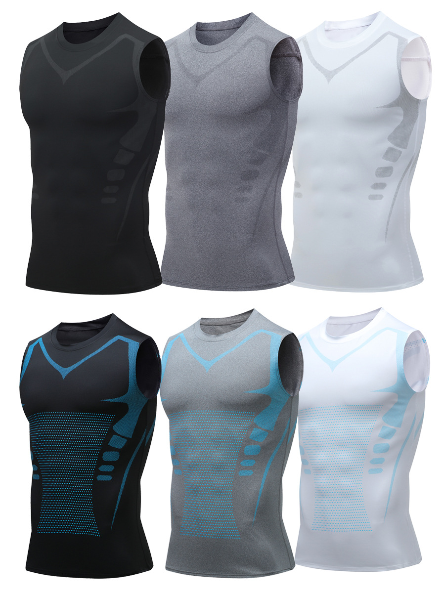 PRO Sports Vest Men's Quick-drying High-elastic Tight Clothes Fitness Long-sleeved Basketball Running Training Short-sleeved T-shirt Base Clothes