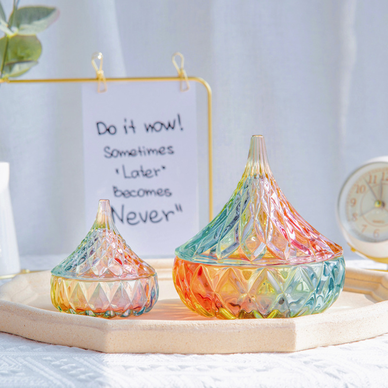 Экспортная банка для конфет из стекла с алмазным покрытием, для хранения серег, браслетов, заколок