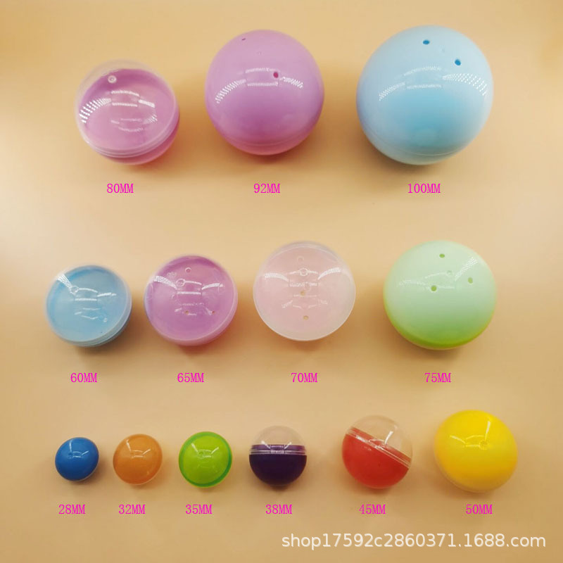 Gashapon Shell 28Mm-200Mm Colorful Transparent Plastic Kidsren's Small Toys Surprise Gift Gashapon Ball Manufacturer Direct Approval