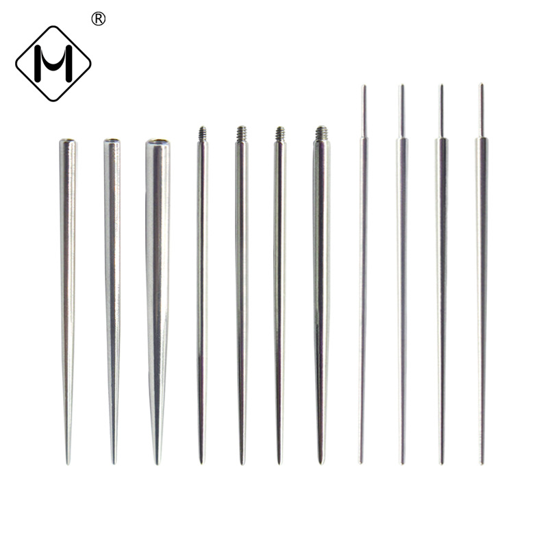 Meishier 316F нержавеющая сталь направляющий стержень для пирсинга, вспомогательная игла для пирсинга из титана, направляющая игла с внешними зубцами, игла с внутренней резьбой для пирсинга
