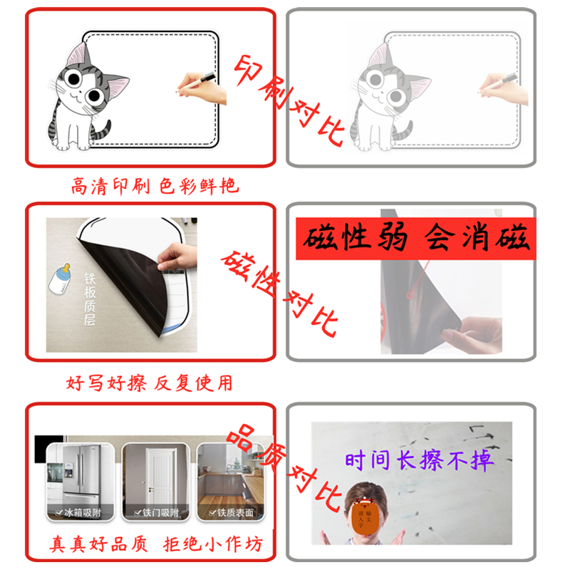 Magnetic Refrigerator Message Board Memo Decorative Magnet Magnetic Sticker Writing Blackboard Magnetic Whiteboard Refrigerator Sticker Gold Small