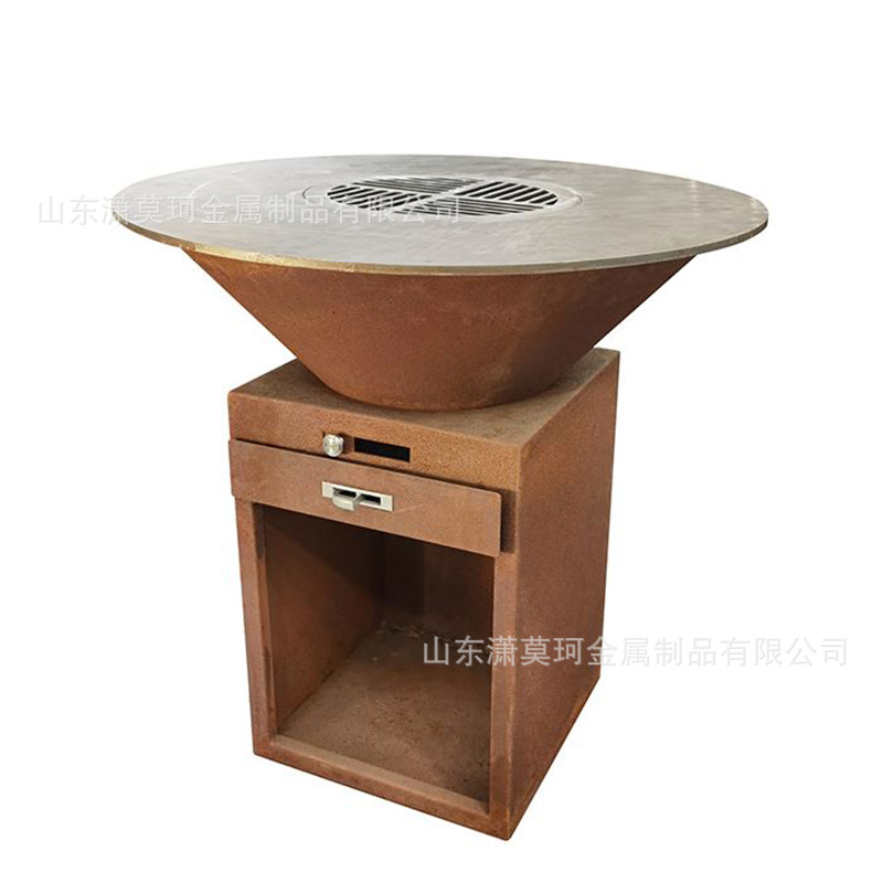 Cross-Border Sales of Weather-Resistant Steel Barbecue Stoves, Outdoor Koiton Steel Rust Barbecue Stoves, Courtyard Wood Stoves