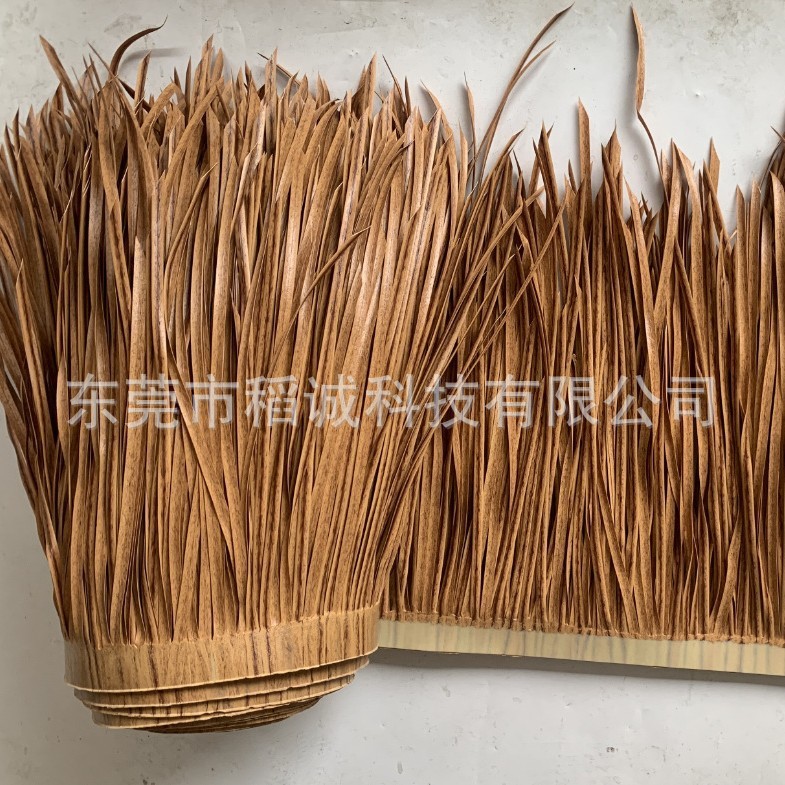 In-Stock Hot Melt Simulated Thatch Pe Thatch Plastic Thatch Flame-Retardant Fireproof Fake Straw for Scenic Area Roof Decoration Thatch