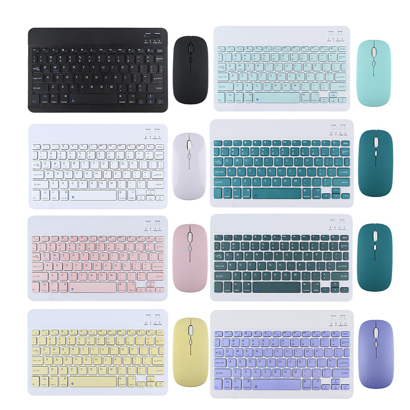 Suitable for iPad Bluetooth Keyboard Tablet Small Language Processing Bluetooth Mouse Mini Keyboard Keyboard and Mouse Set