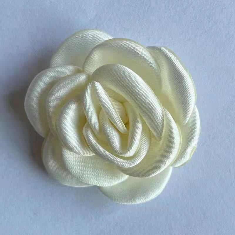 4cm Burnt Edge Stereo Rose Camellia Burnt Slices Handmade Fabric Roasted Edge DIY Hairpin Accessories Shoes, Hats and Clothing Decoration