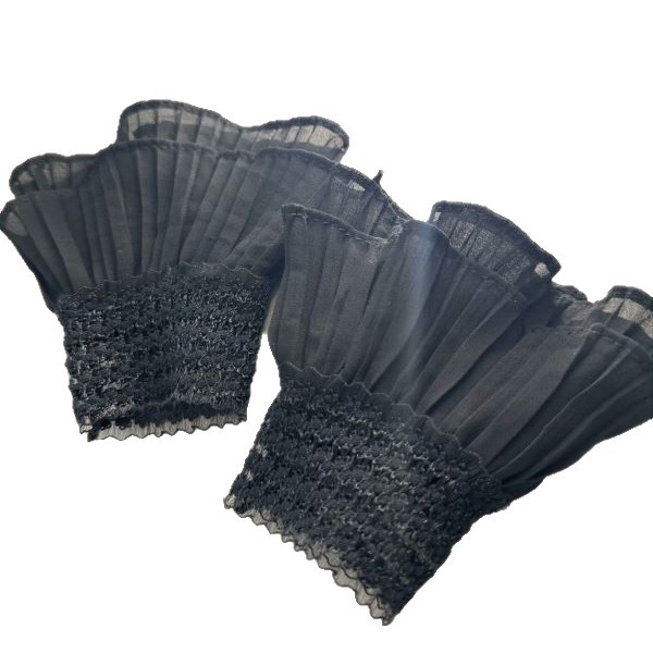 New Mesh Lace Hollow Crochet Fake Sleeves for Women Trendy Bell Cuffs Lace Cross-Border Manufacturer Wholesale