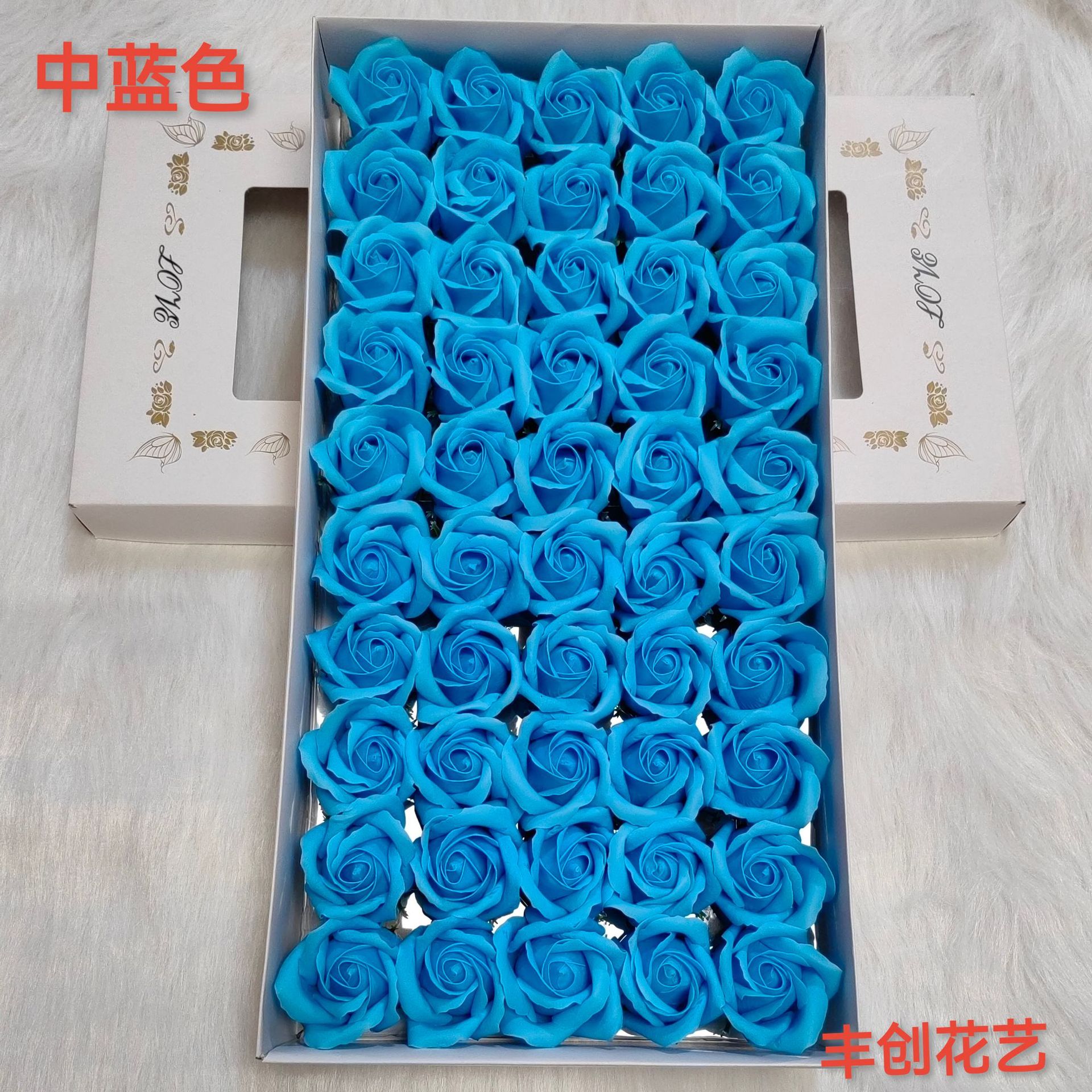 Three-layer soap flower head thickened soap flower rose flower with base imitation flower Flower Flower Factory wholesale
