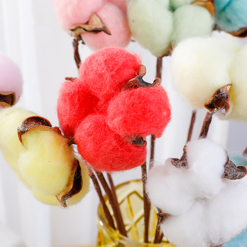 Cotton dried flower cotton bouquet simulation cotton Christmas bouquet dried flower eternal flower natural cotton Xinjiang cotton