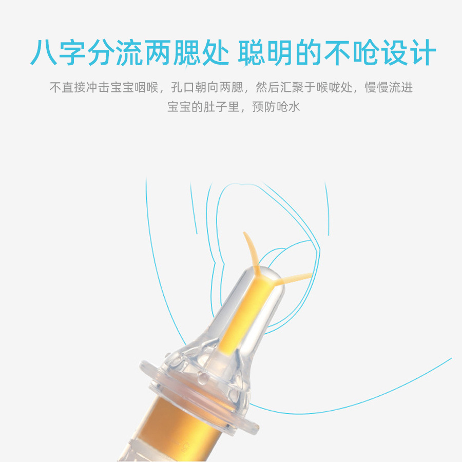 Medicine Feeder Baby Silicone Syringe Liquid Feeder with Liquid Inlet on Both Sides Anti-Choking Pacifier Medicine Feeder Baby Medicine Feeding Artifact