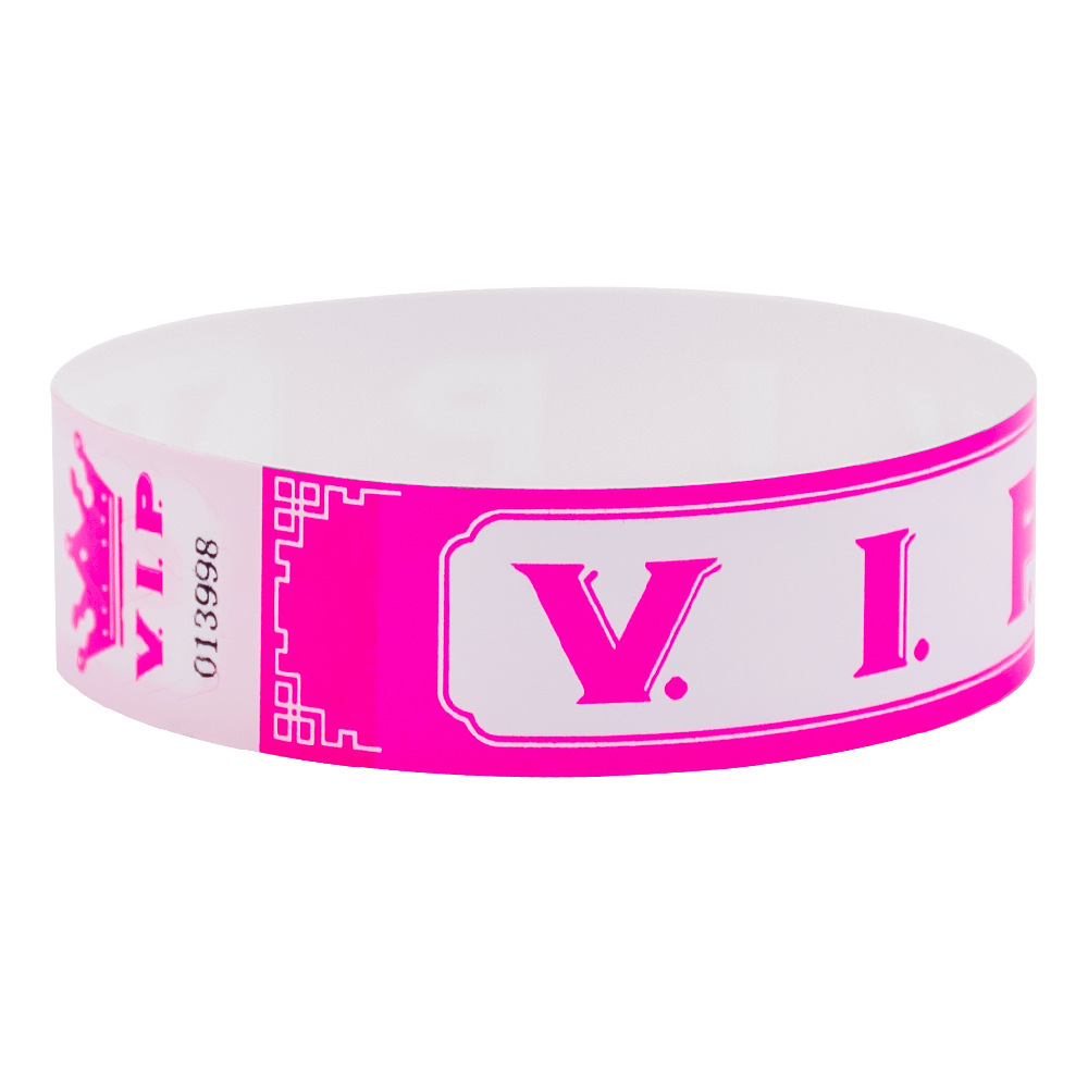 Foreign trade new design fluorescent color VIP waterproof disposable bracelet wristband children's tickets Amazon hot sale