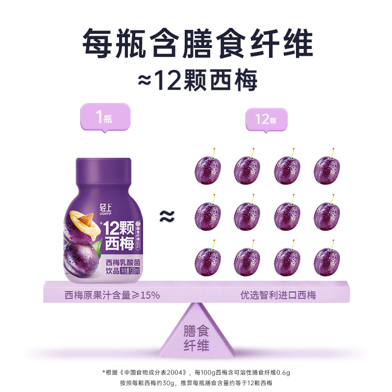 Light Prune Lactic Acid Bacteria 0 Fat Prebiotic Prune Juice Fermented Milk Drink Sour and Sweet Delicious Drink