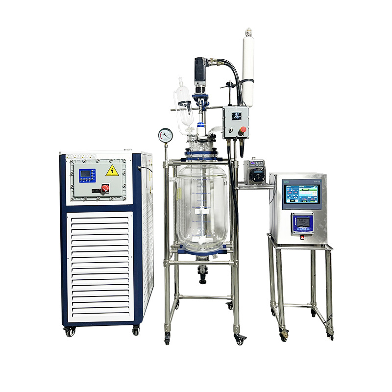 Double-Layer Glass Reactor Plc Master Control Laboratory Electric Heating Complete Set of Equipment