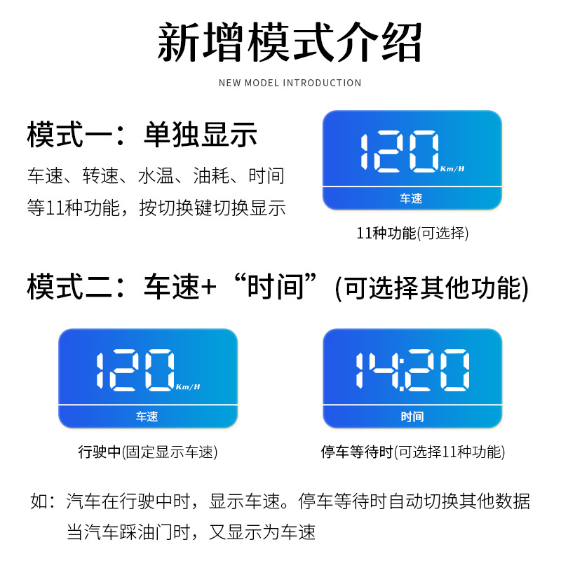 Car Hud High-Definition Head-Up Display Car Universal Driving Computer Obd Head-Up Speed Multi-Function Projector