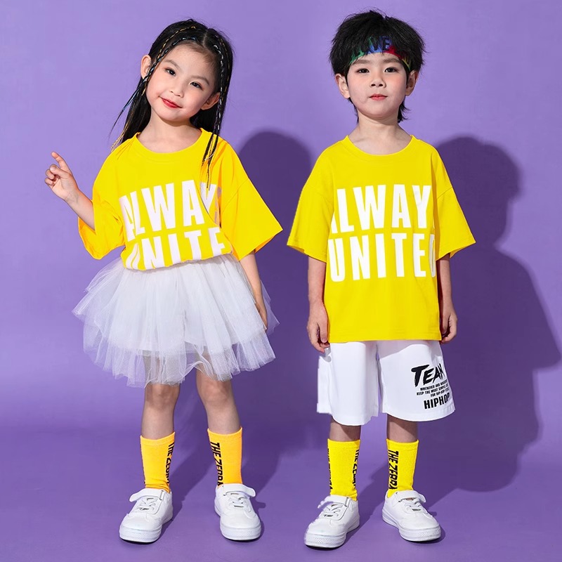 Children's Children's Kindergarten Group Dance Split Cheerleading Team Performance Costume Sauce Skirt Primary School Students Chorus Performance Costume