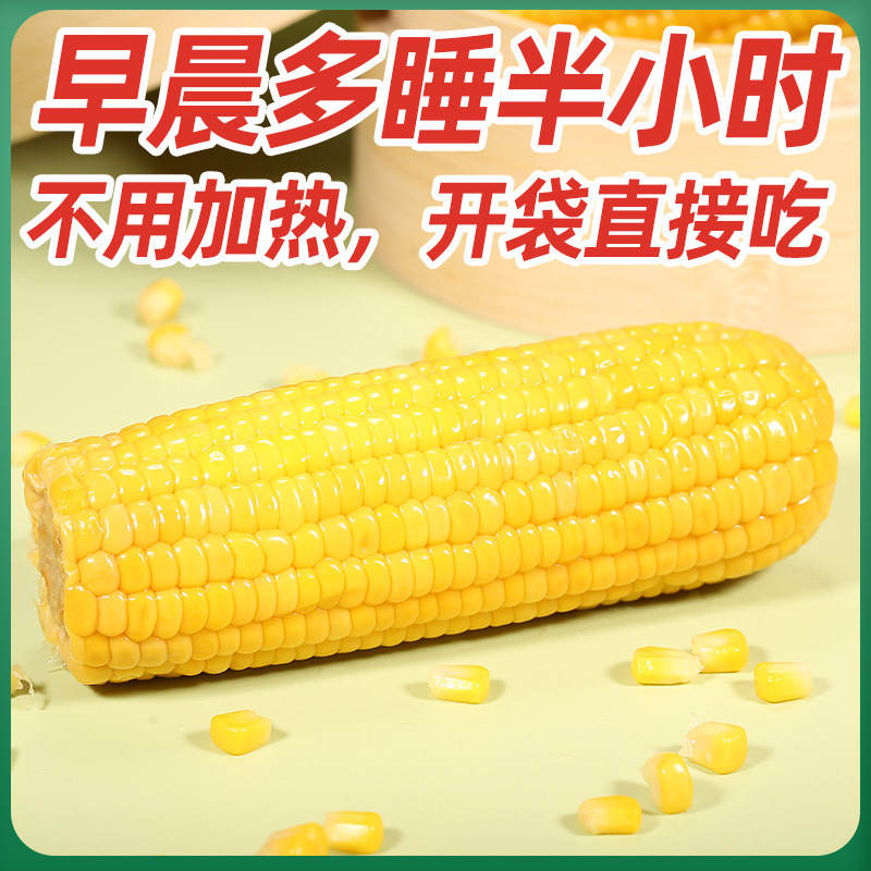 10 Sticks of Ready-To-Eat Fruit Sweet Corn on the Cob, No Cooking Required, Open the Bag and Eat, Low-Fat Meal Replacement, Glutinous, Fresh, Vacuum-Packed, Soft and Glutinous