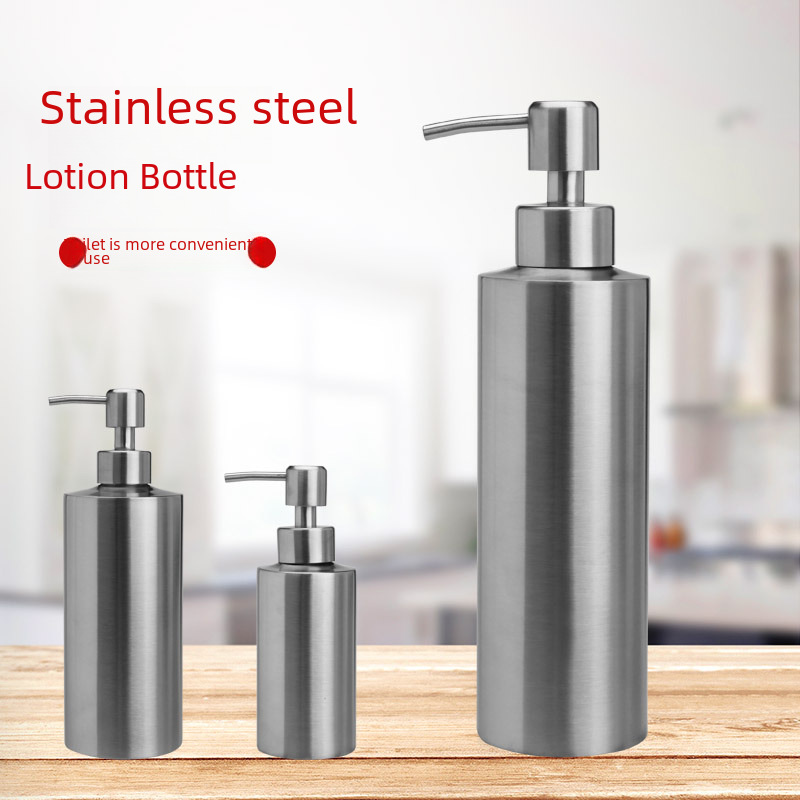 Spot Cylindrical Lotion Bottle Straight Shower Gel Bottle 304 Stainless Steel Soap Dispenser 250Ml350Ml 550ml