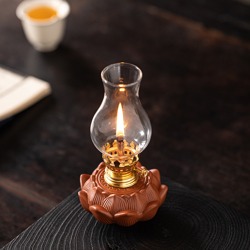 Butter Lamp, Camping Style Everlasting Lamp, Ceramic Household Kerosene Lamp, Atmosphere Night Light, Butter Incense Burner, Aromatherapy Lamp